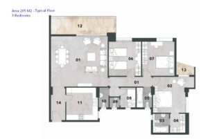 A3 Building-205 m2-Part 03-Vinci-New Capital-Misr Italia