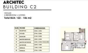 Architec-Building C2-146 m2-2 Bed-The Park part1-BOSCO-Villas-Misr Italia- New Capital