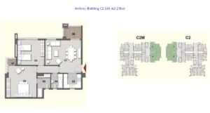 Architec-Building C2-146 m2-2 Bed-The Park part3-BOSCO-Villas-Misr Italia- New Capital