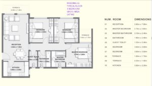 BUILDING A1-3Bed-147 m2-part01-IL BOSCO-Apartments -Misr Italia- New Capita