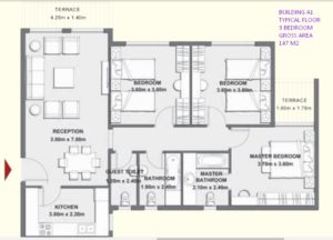 BUILDING A1-3Bed-147 m2-part02-IL BOSCO-Apartments -Misr Italia- New Capita