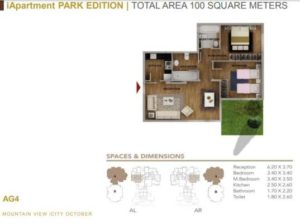 Garden Apartment AG4-100 m2-Part 01-MV ICity October-Club Park