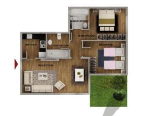 Garden Apartment AG4-100 m2-Part 03-MV ICity October-Club Park