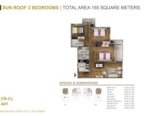Sun Roof 3 Bedrooms-155 m2-Part 01-MV ICity October-Club Park