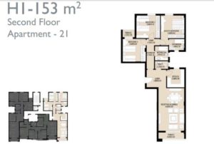 Apartment Type H 153 m2-Second Floor-Part 01-JAYD-New Cairo-Egypt